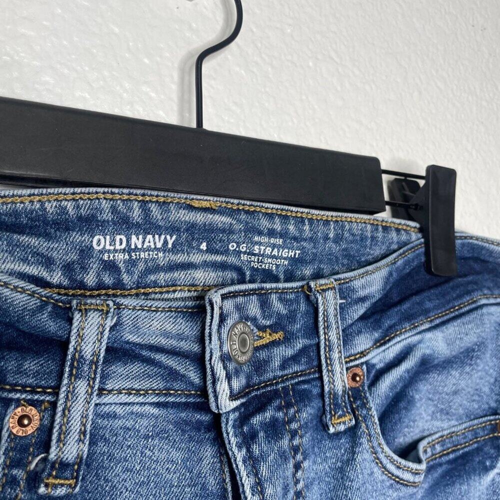 Old Navy Womens Jeans Size 4 High Rise O.G. Straight Secret Smooth Pockets - Picture 3 of 14